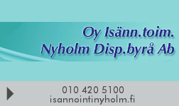 Isänn.toim. Nyholm Disp.byrå Oy Ab logo
